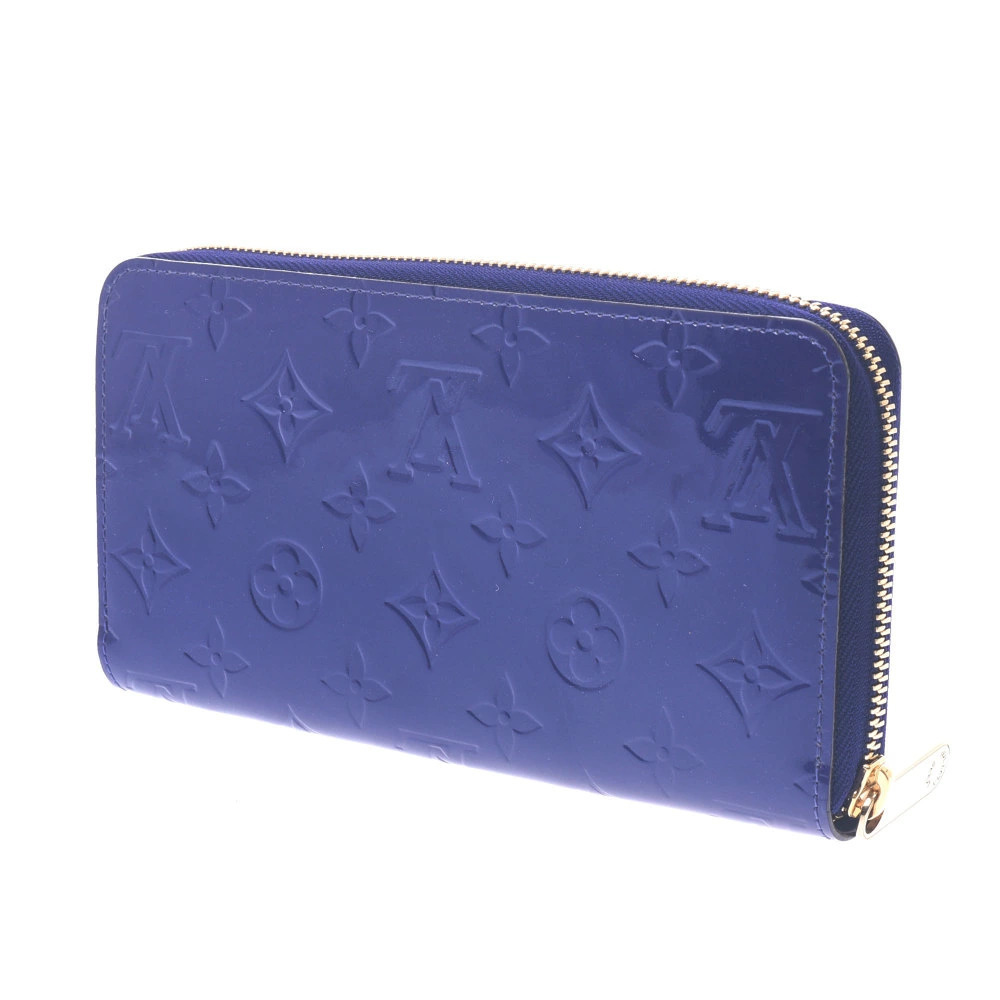 Louis Vuitton Zippy Monogram Wallet Long Vernis Blueberry Brown
